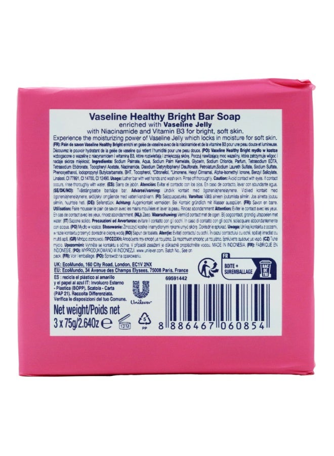 Vaseline Healthy Bright Bar of Soap with Vitamin B3 3x75g - Image 2